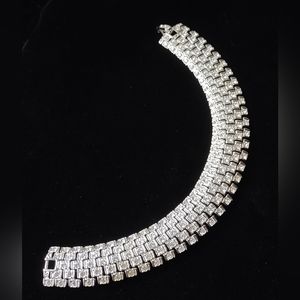 Joan Rivers Rhodium Plated & Clear Crystal Bracelet